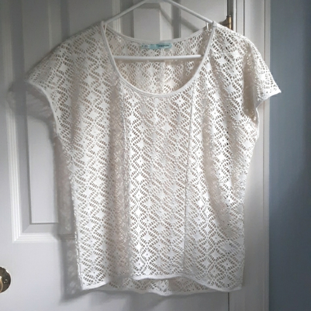 MAURICES sheer lace crochet top